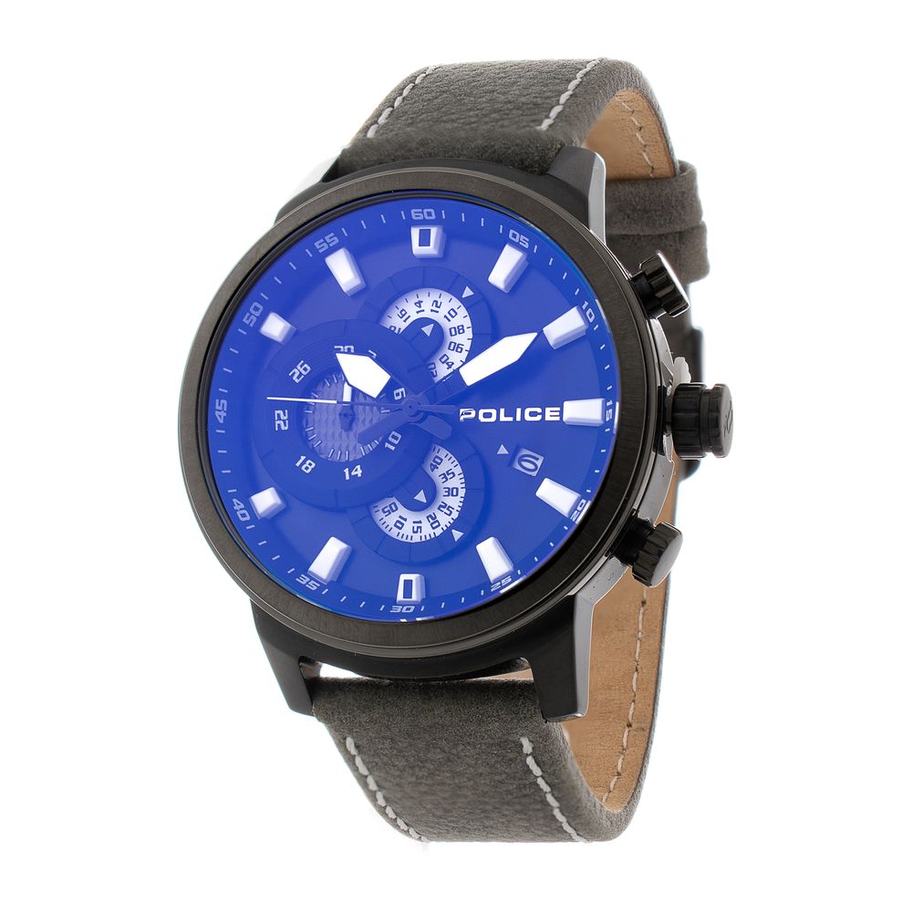 Gray Leather Dress Watch