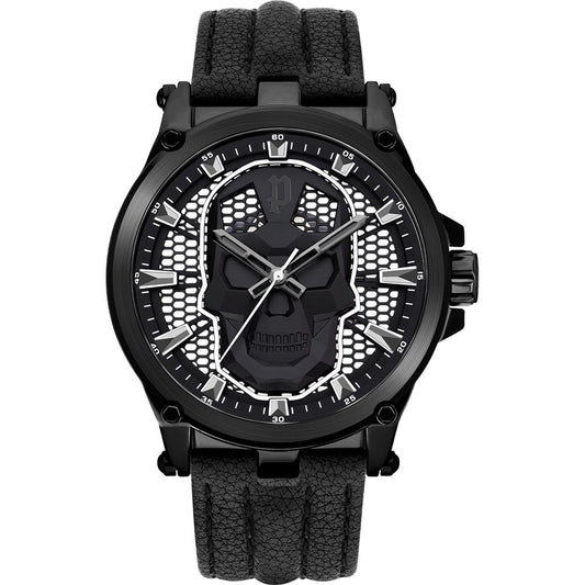 Black Leather Dress Watch