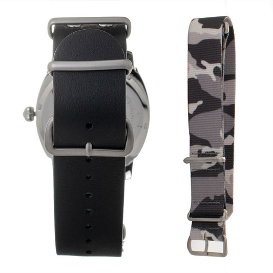 Black Leather Dress Watch