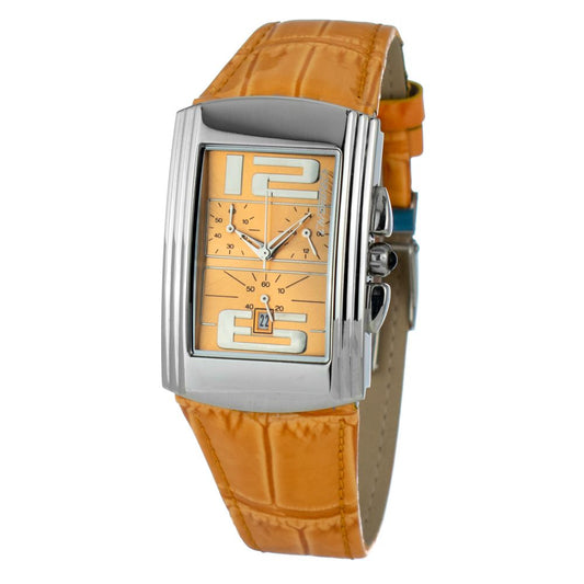 Orange Leather Dress Watch
