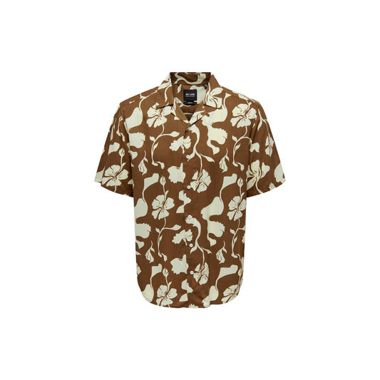 Brown Viscose Shortsleeve