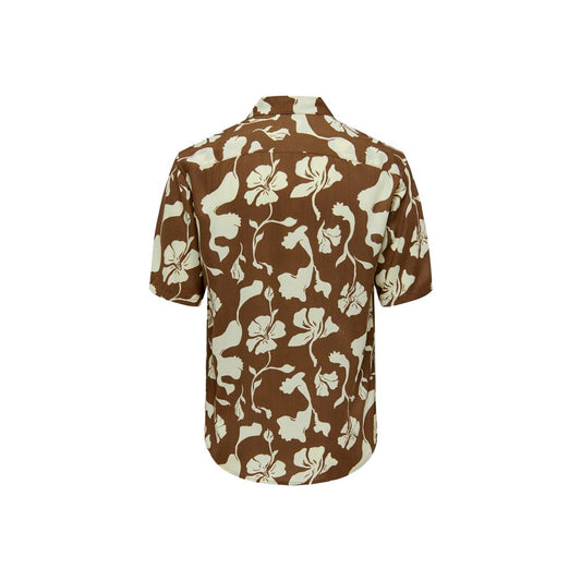 Brown Viscose Shortsleeve