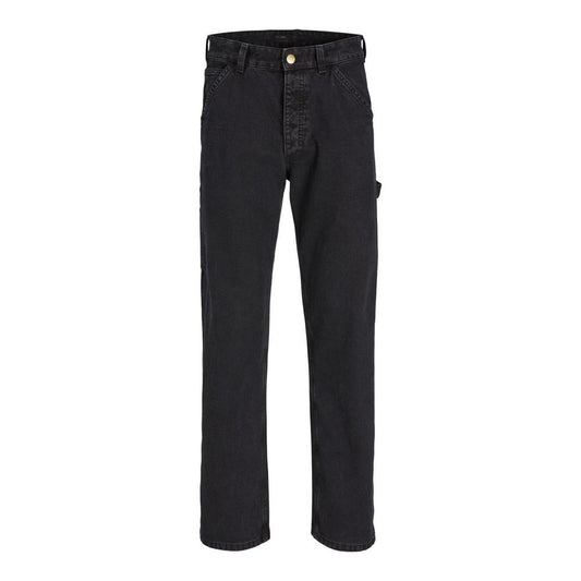 Black Cotton Relaxed Fit Jean