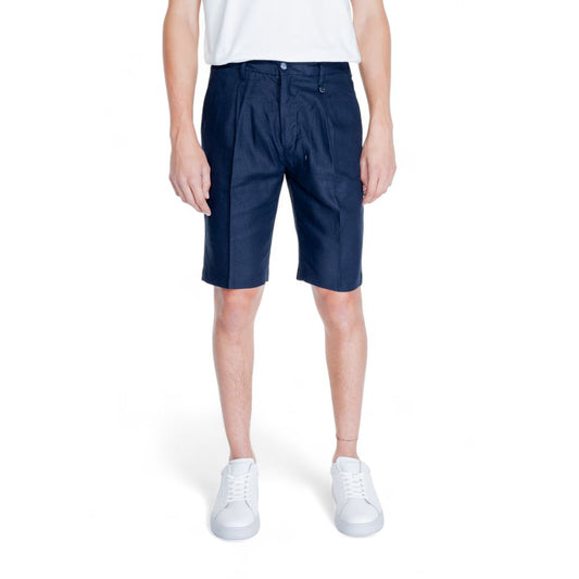 Blue Linen Bermuda