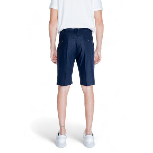 Blue Linen Bermuda