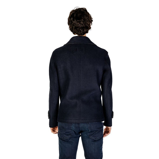 Blue Viscose Jackets & Coat