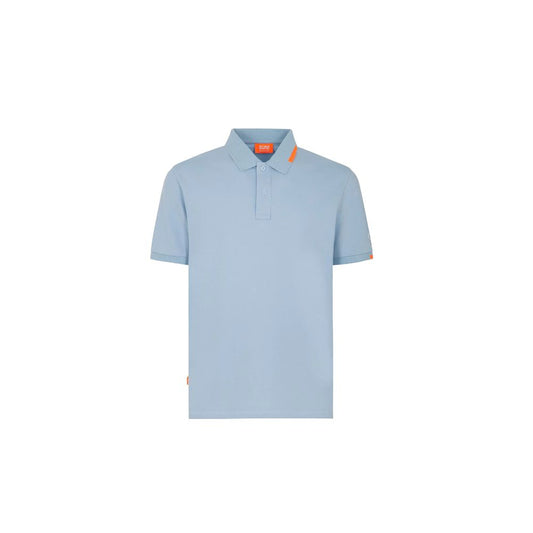 Light Blue Cotton Men Polo Shirt