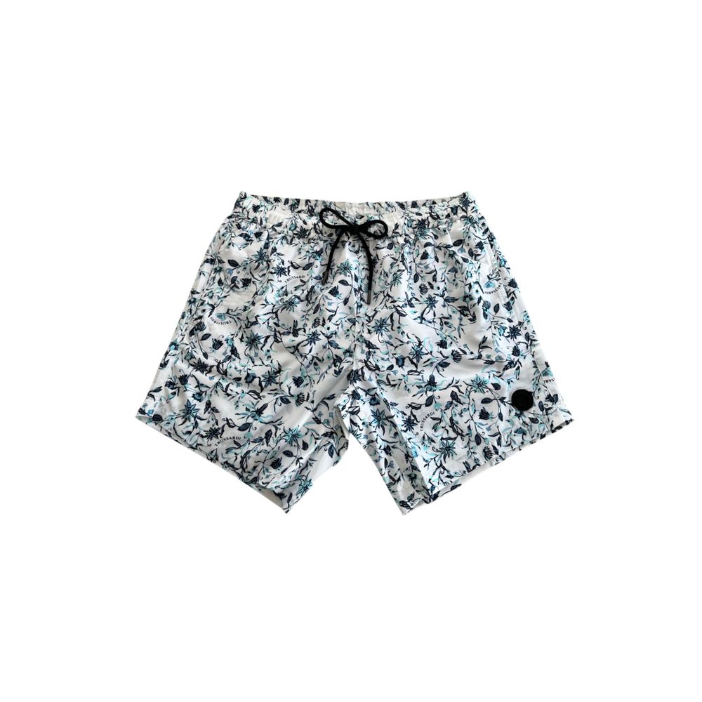 White Polyester Men's Swim Short