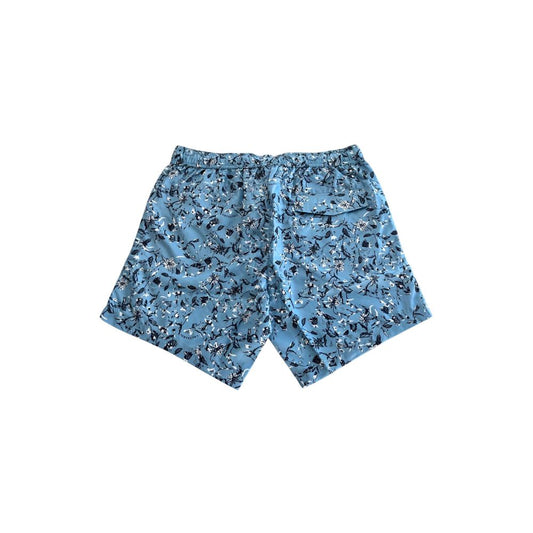 Light Blue Polyester Men Swim Short