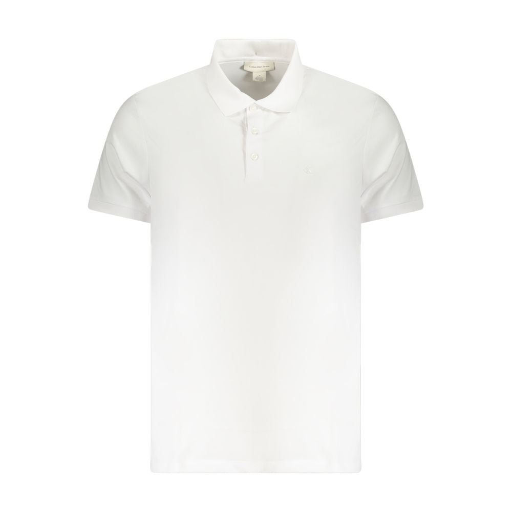 White Cotton Men Polo Shirt