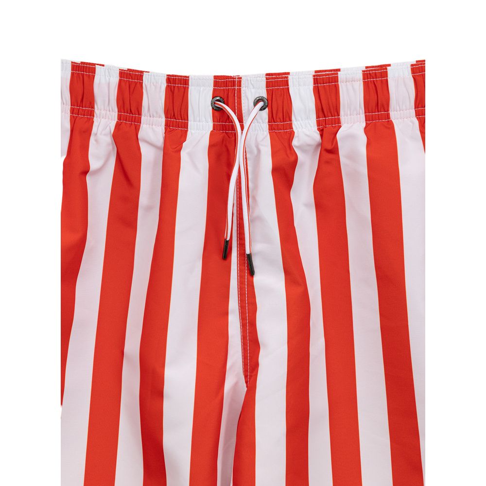 Red Polyester Swim Shorts