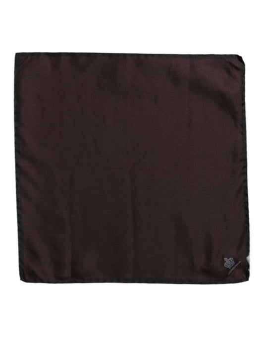 Brown DG Crown Silk Square Men Foulard Scarf