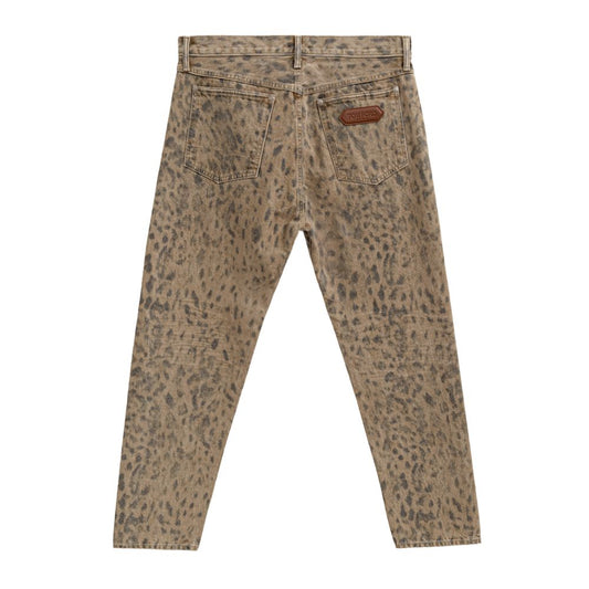 Beige Cotton Tapered Jean