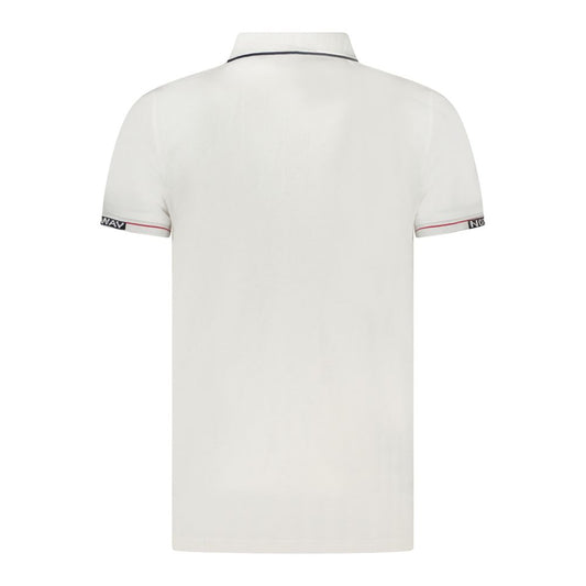 White Cotton Men Polo Shirt