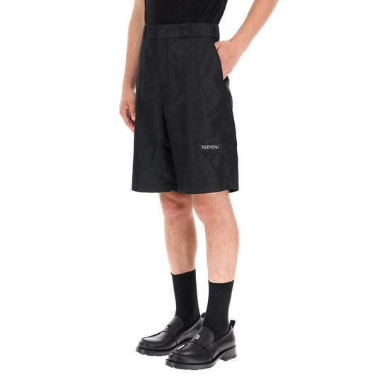 Flower Embroidery Bermuda Shorts