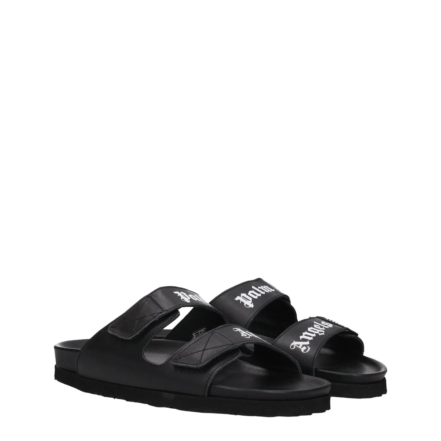 Black Leather Slippers