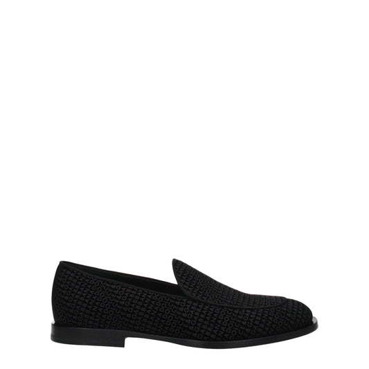 Black Velvet Slip-On Loafers