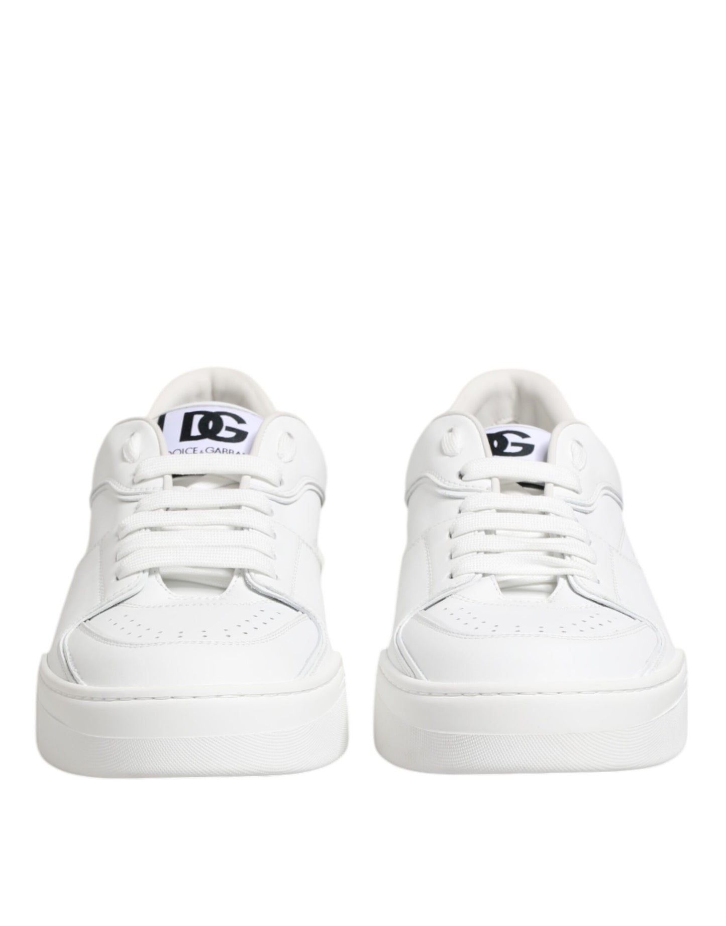 White Miami Leather Low Top Sneakers Shoes