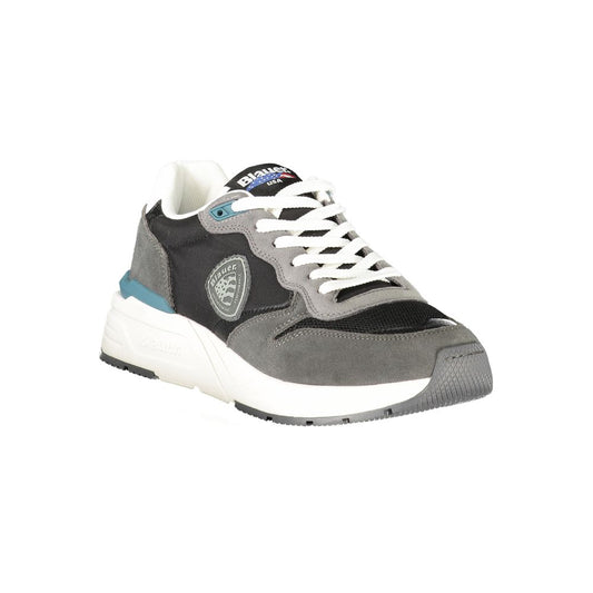Black Leather Men Sneaker
