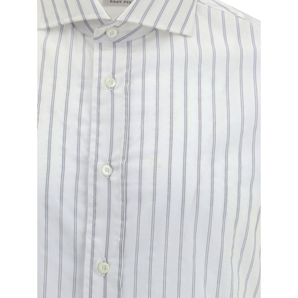 White Cotton Pattern Shirt