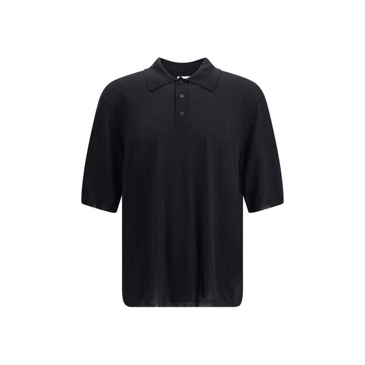 Black Wool Polo Shirt