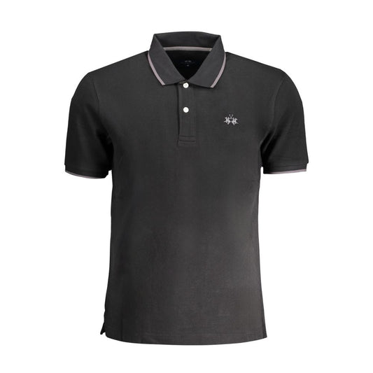 Black Cotton Men's Polo Shirt