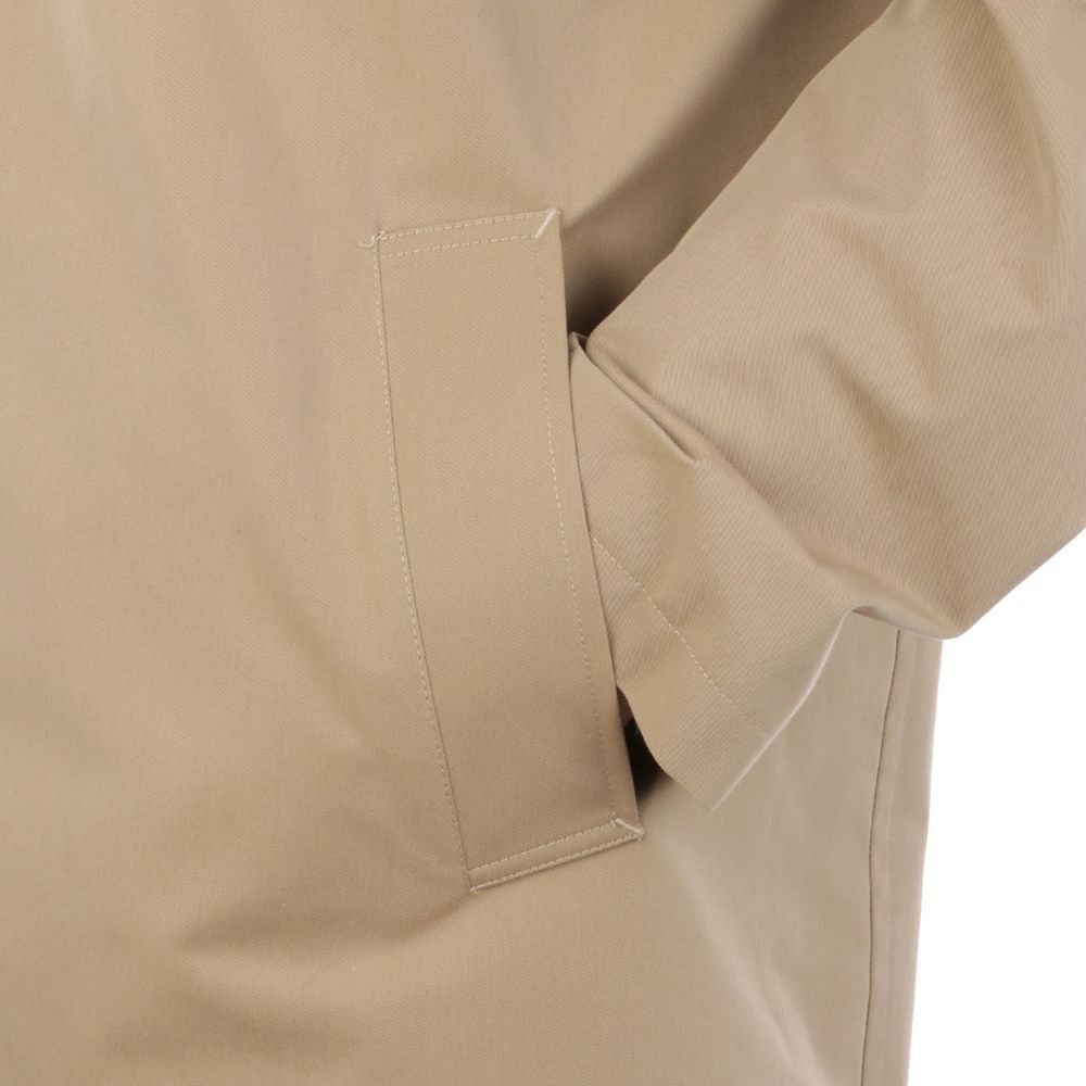 Beige Cotton Men Trench Coat