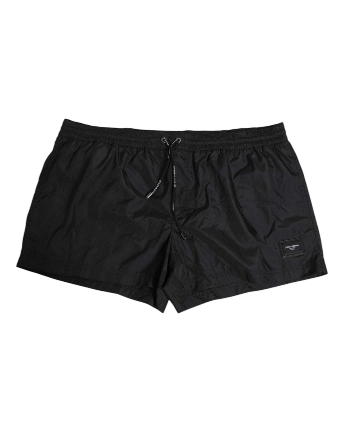 Black Logo Polyester Beachwear Shorts Swimwear