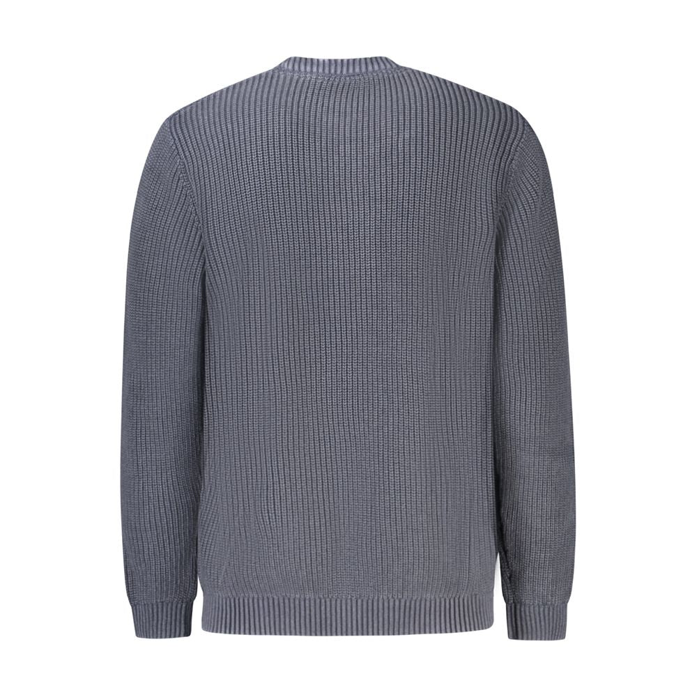 Blue Cotton Men Sweater