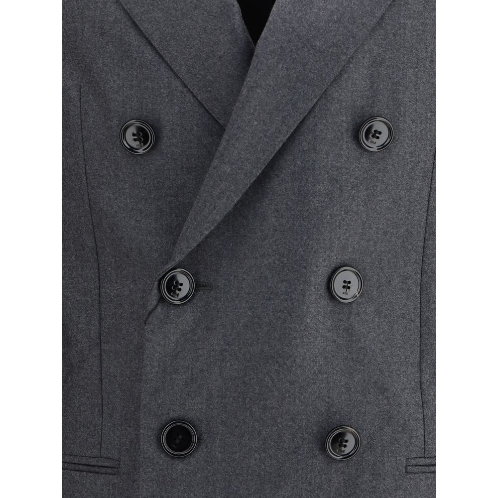 Gray Fleece Wool Blazer