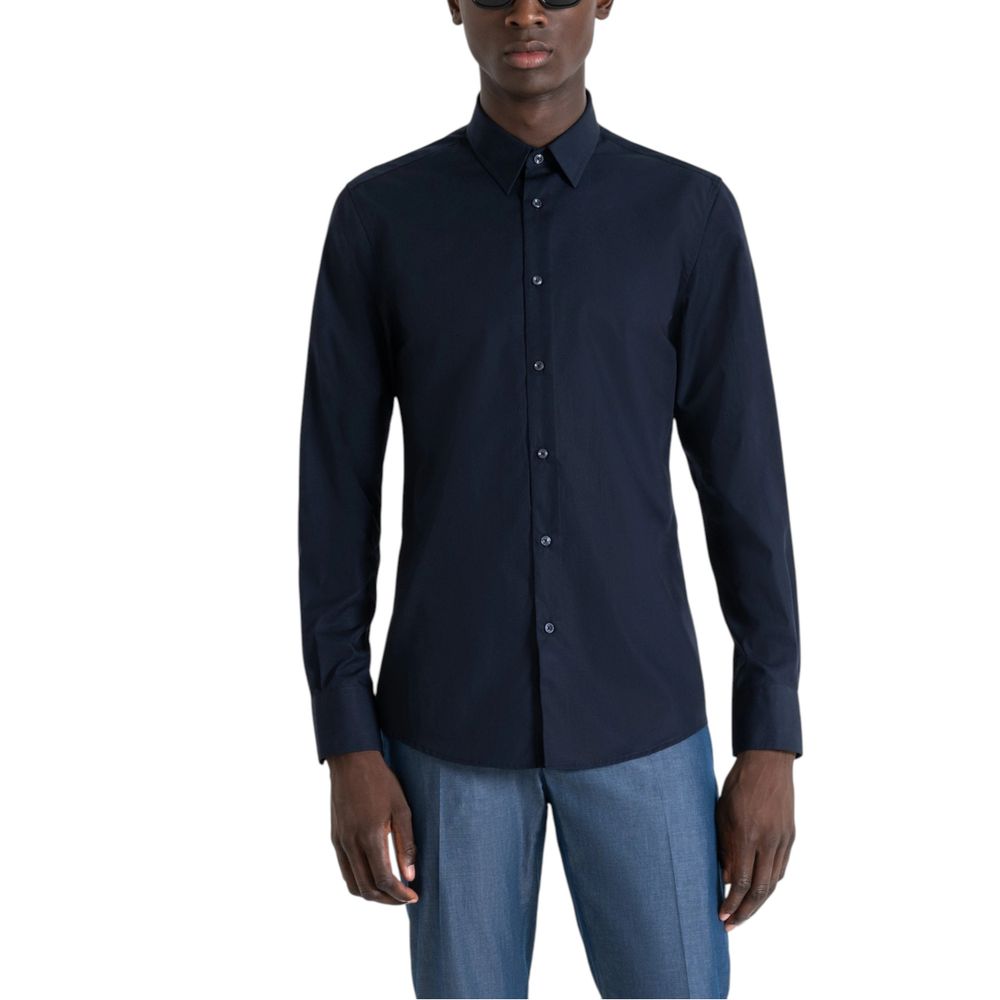 Blue Cotton Dress Shirt