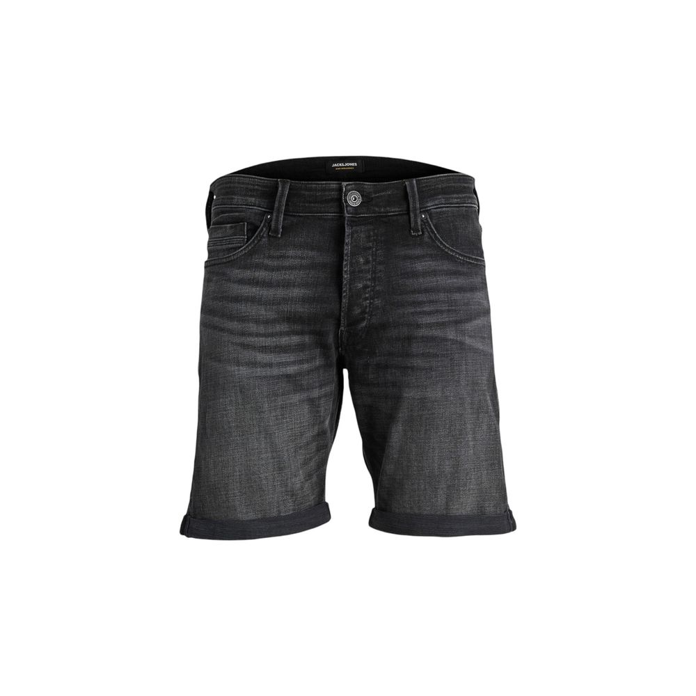 Black Cotton Bermuda Shorts