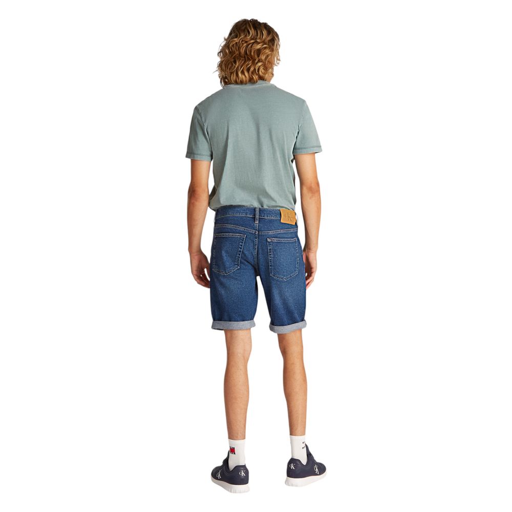 Blue Cotton Bermuda Shorts