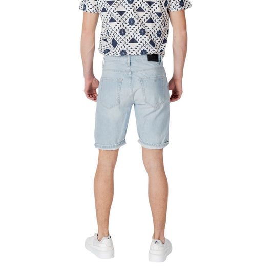 Light Blue Cotton Bermuda Shorts