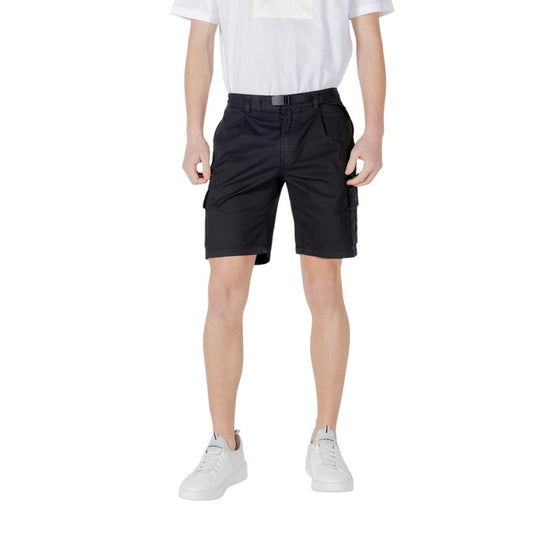 Black Cotton Bermuda Shorts