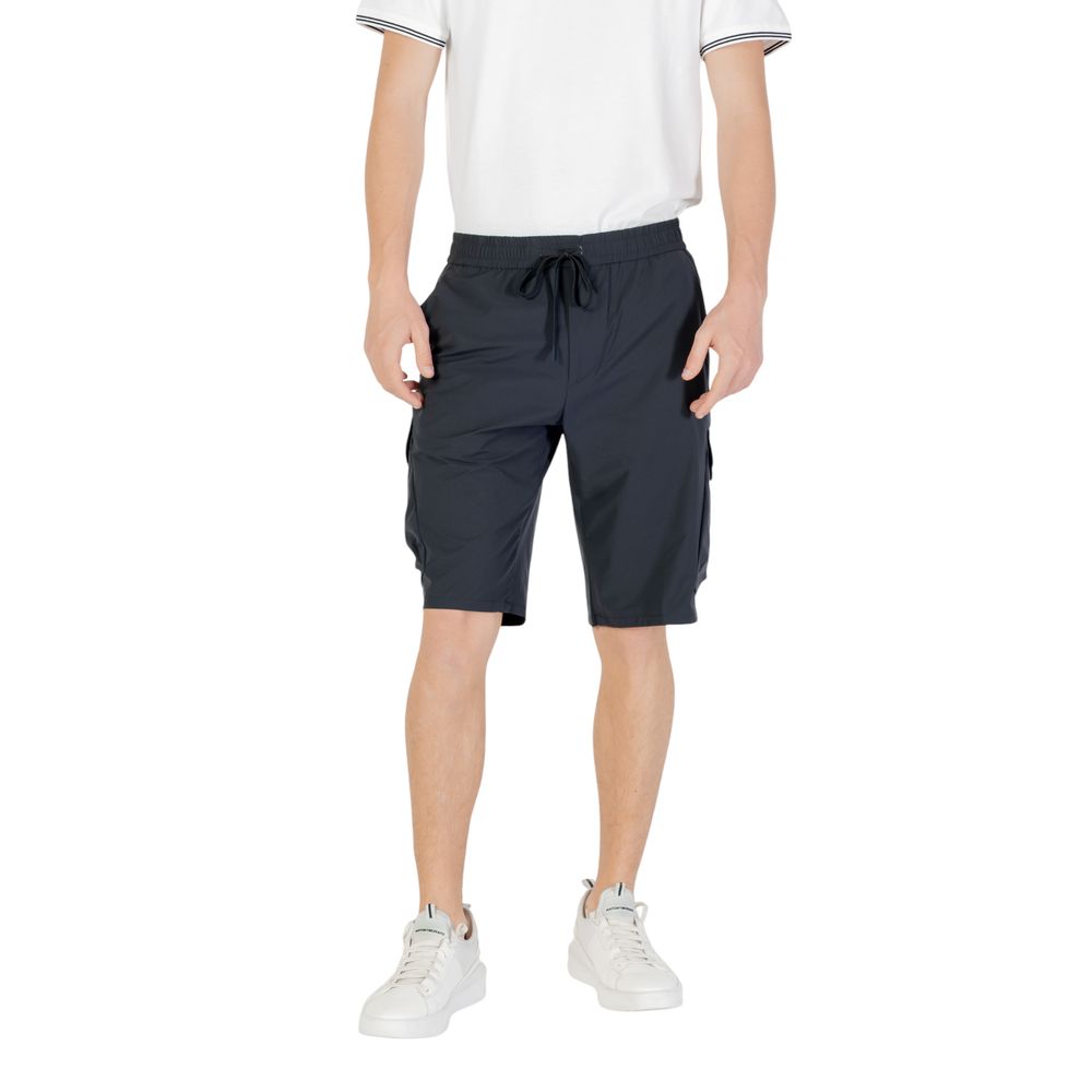 Blue Polyester Bermuda Shorts