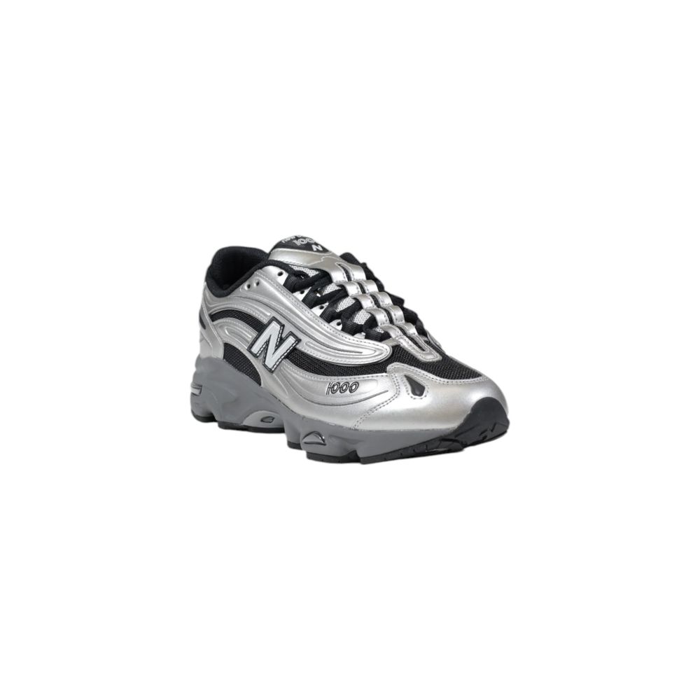 Silver Synthetic Athletic Sneakers