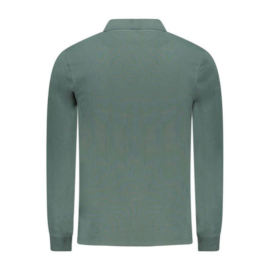 Green Cotton Men Polo Shirt