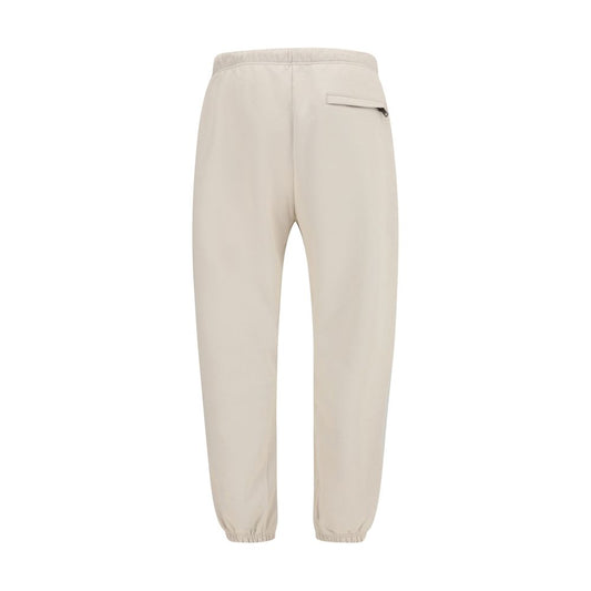 Beige Cotton Athletic Pants
