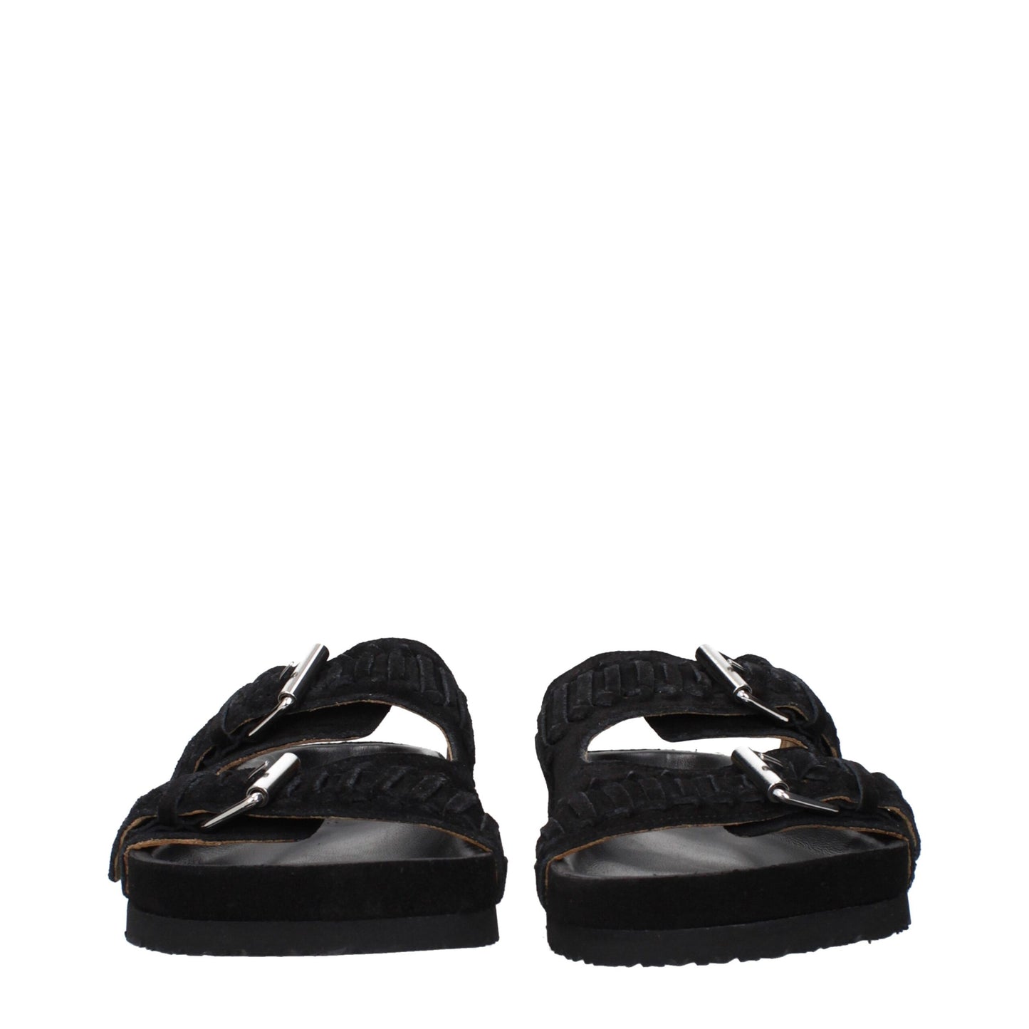 Black Leather Slippers