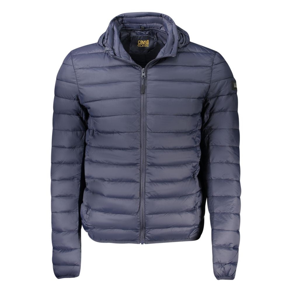 Blue Polyester Men Jacket