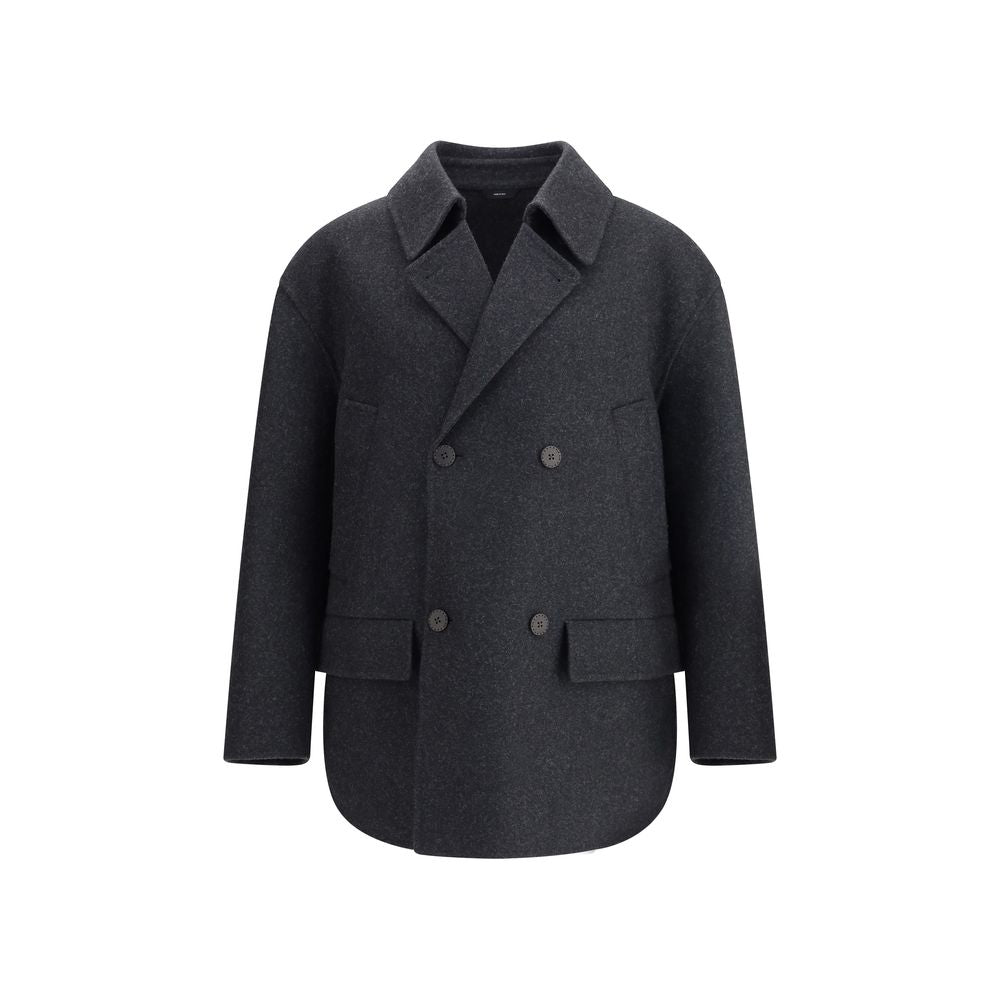 Gray Fleece Wool Coat