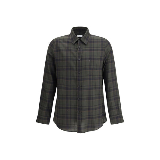 Green Cotton Pattern Shirt