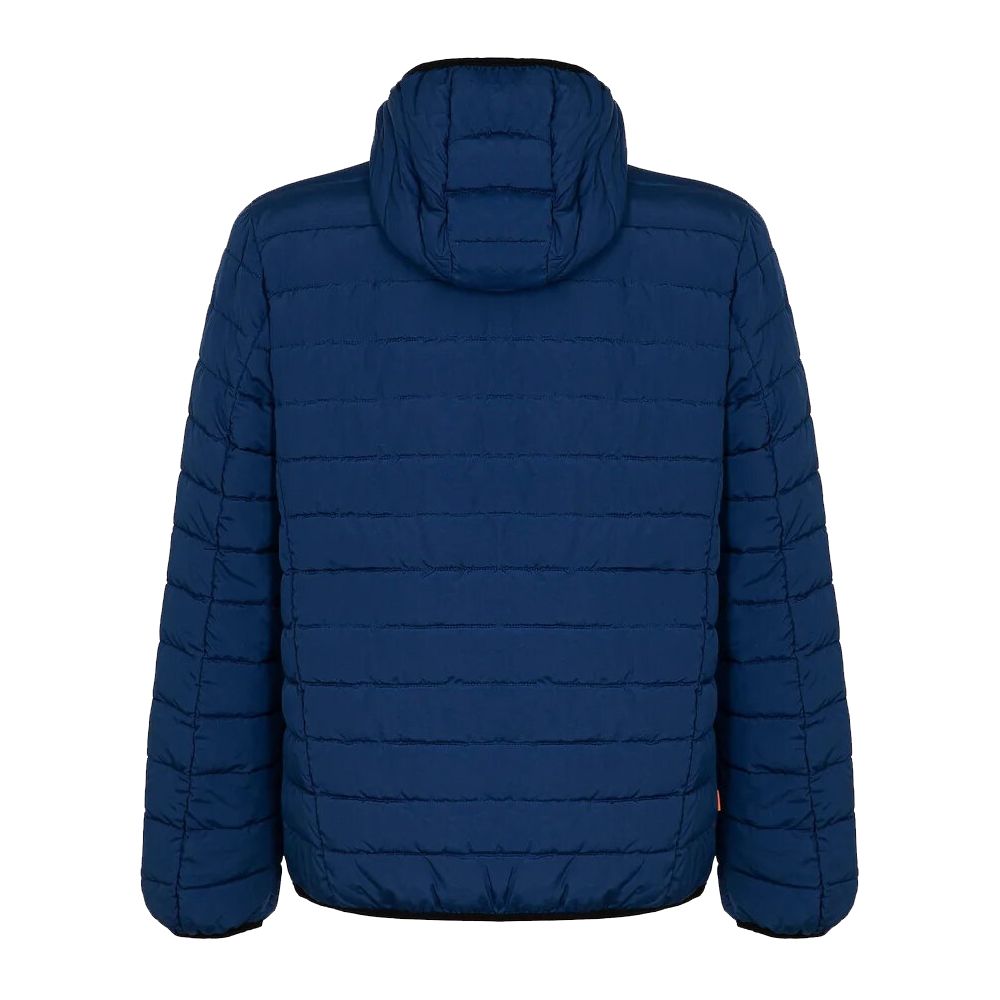 Blue Polyester Men's Quilted Jacket