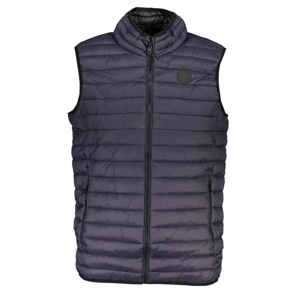 Blue Polyamide Sleveless Jacket