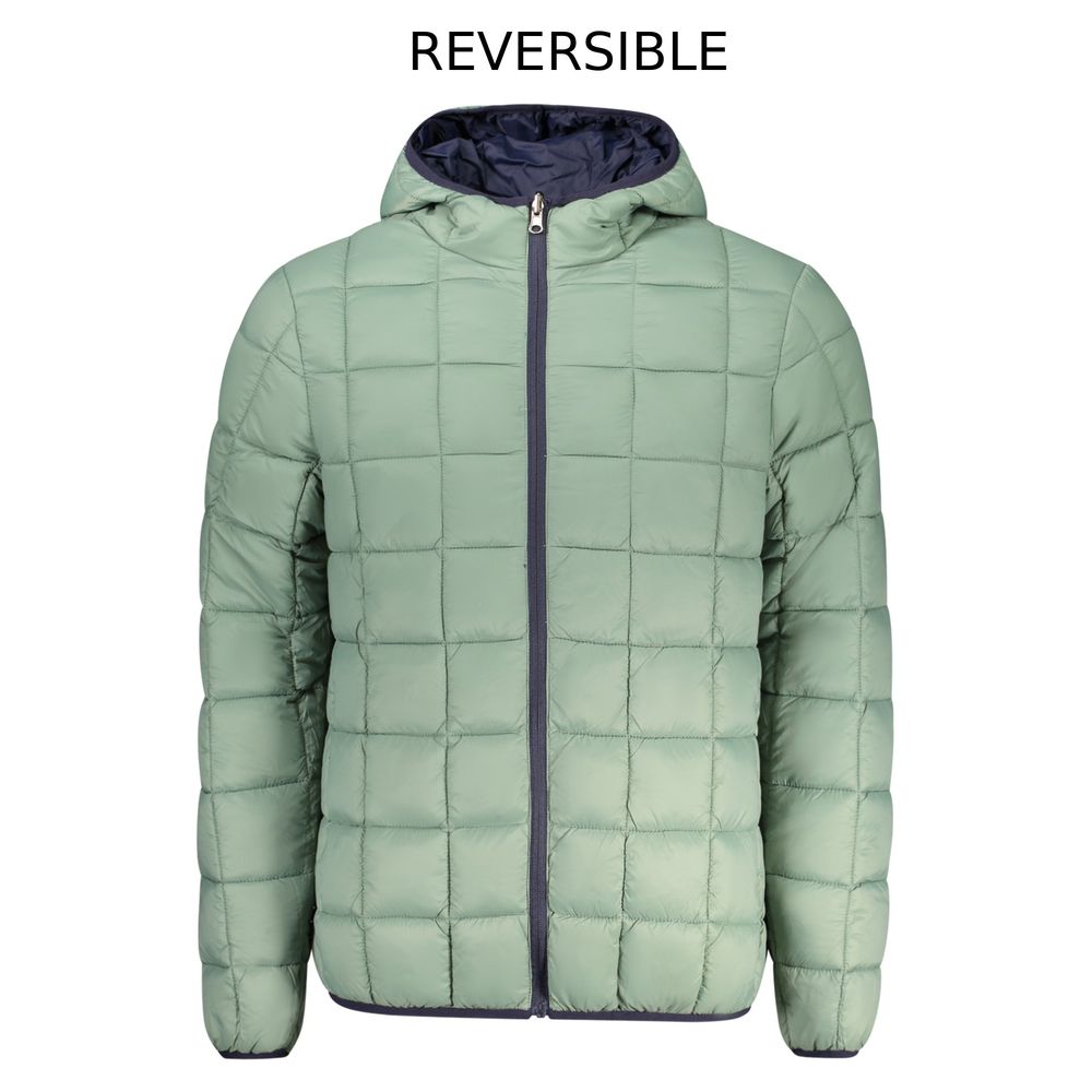 Blue Polyester Men Jacket