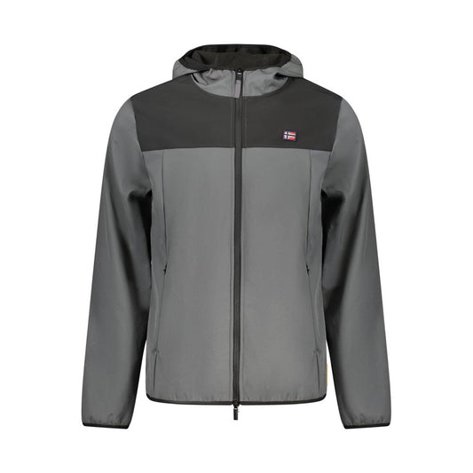 Gray Polyester Men's Jacket