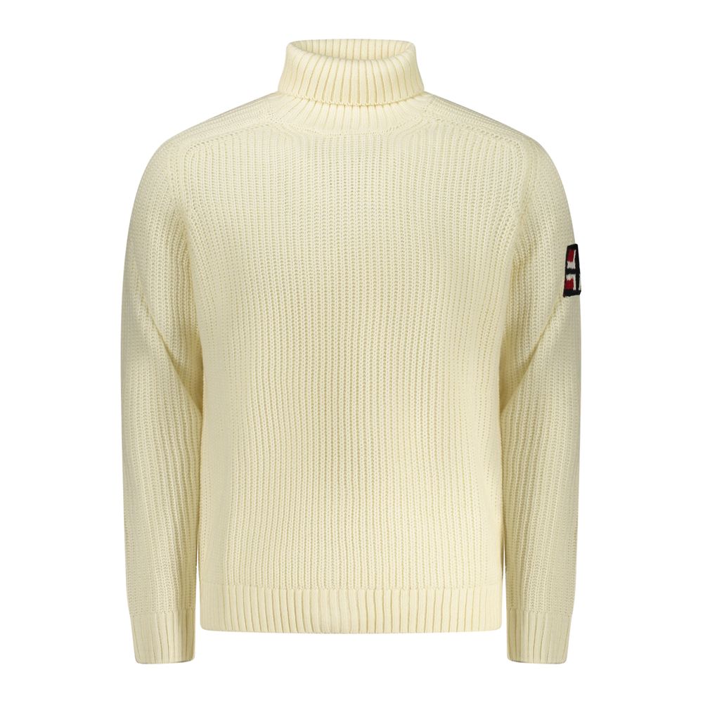 White Wool Men Sweater