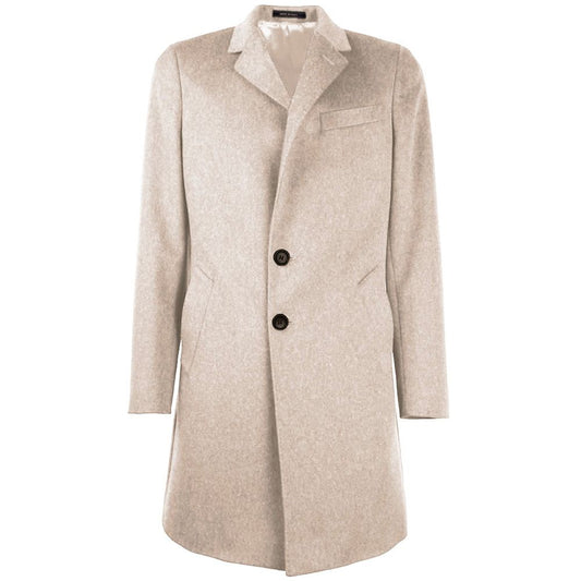 Beige Wool Men Jacket