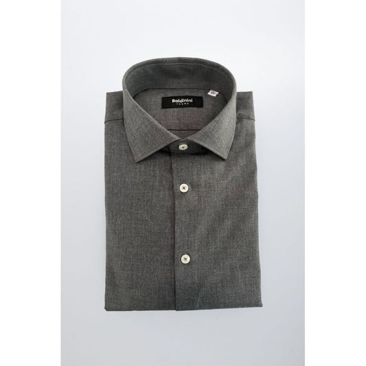 Gray Cotton Men Shirt